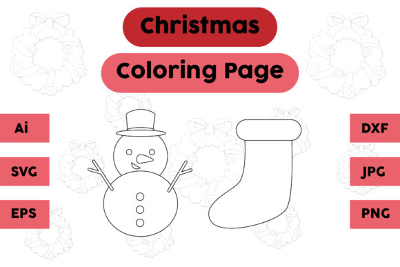 A Graphic Designer's Take on the Christmas Coloring Page Snow Sock Set