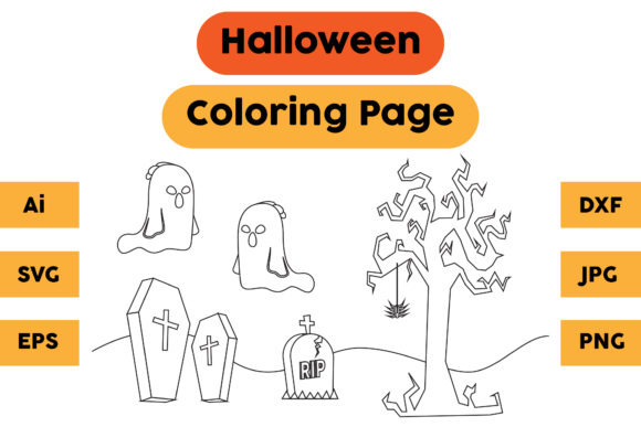 A Halloween Coloring Page Graphic for Crafting Brand Stories