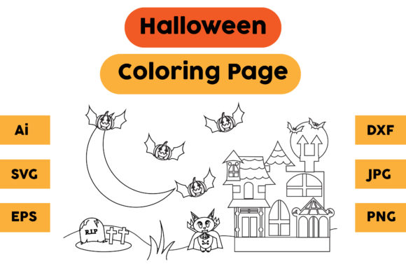 A Professional Designer's Take on Halloween Coloring Page 05 Graphics