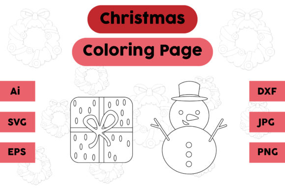 A Publisher's Review of Christmas Coloring Page Gift Snow Set 04 Graphics
