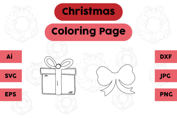 A Review of Christmas Coloring Page Gift Tie Set 05 Graphics