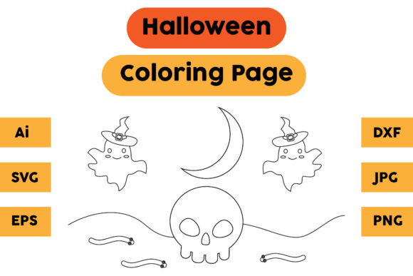 A Seasonal Graphics Asset for Halloween Coloring Pages Amp
