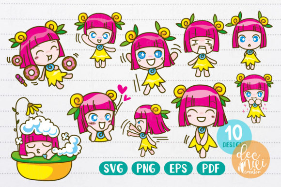 A Versatile Little Girl Coloring Book Graphic for Crafters