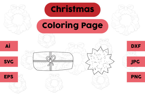 Christmas Coloring Page Decoration Set Graphics for Branded Holiday Content