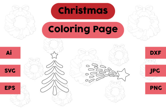 Christmas Coloring Page Graphics for Crafters and Digital Product Creators
