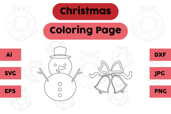 Christmas Coloring Page Snow Bell Set 02: A Graphic Design Review