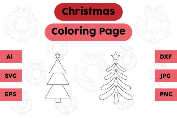 Christmas Coloring Page Tree Set 05: A Seasonal Graphics Asset Review