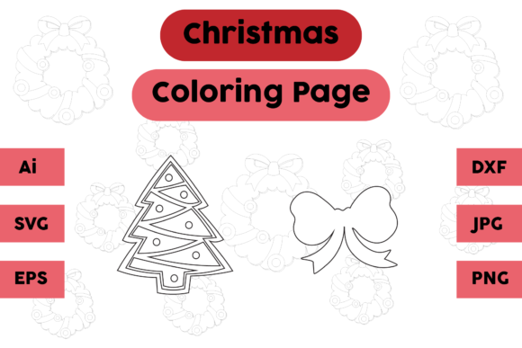 Christmas Coloring Page Tree Tie Set: A Versatile Graphics Asset for Seasonal Branding