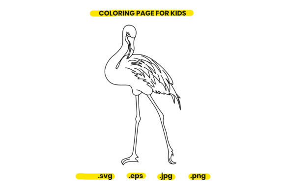 Flamingo Coloring Page Graphics for Creative Branding