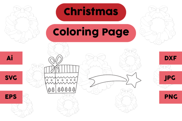 Graphic Assets Review: Christmas Gift Star Coloring Pages