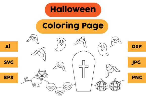 Halloween Coloring Page 09: A Graphic Design Asset for Creative Entrepreneurs