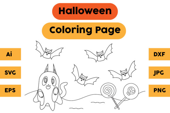 Halloween Coloring Page 53: A Versatile Graphic for Crafters