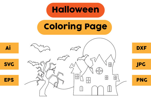 Halloween Coloring Page 56: A Graphics Asset for Seasonal Branding