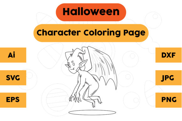 Halloween Coloring Page Character 28: A Versatile Graphic Design Asset
