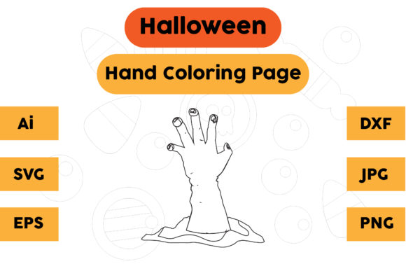 Halloween Coloring Page: Hand 01 for Brand Graphics