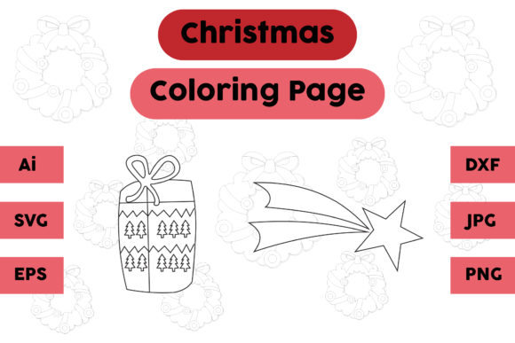 Reviewing Christmas Coloring Page Gift Star Set 05 Graphics